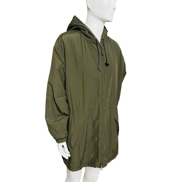 J.Crew Hoodie Coat Water Resistant Size M Flannel Fully Lined Zip Front Closure - Picture 7 of 11